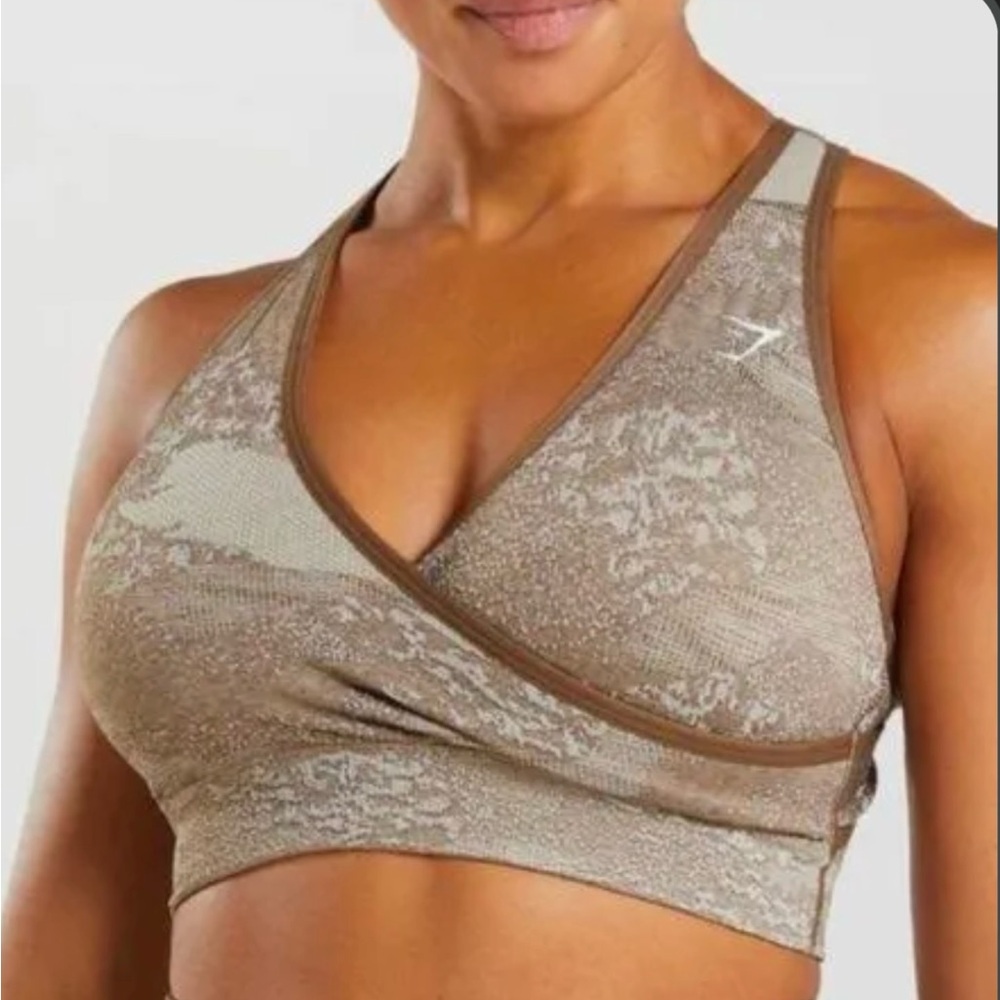 Gymshark Brown Camo Sports Bra